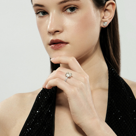 кольцо с фабулитом, имитация бриллианта