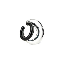 серебристый кафф poema из латуни с черной эмалью