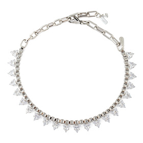 серебристое колье с треугольными цирконами
