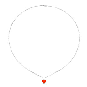 колье сердце красное