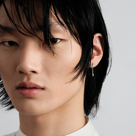 моносерьга loro fede череп, серебро 925