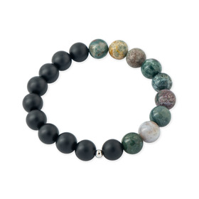 браслет из агата и гелиотропа ø10мм