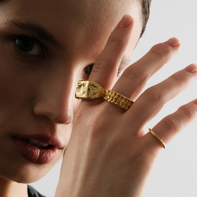 позолоченное кольцо roman beaded