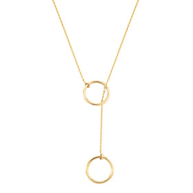 колье-галстук из желтого золота с кругом