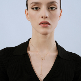 колье-галстук из желтого золота с кругом