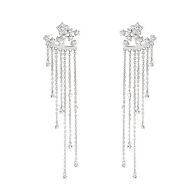 серебряные серьги звездопад