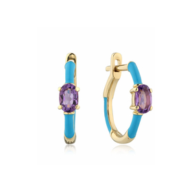 серьги из желтого золота с аметистамиcandy