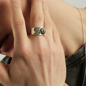 кольцо медуза горгона из серебра