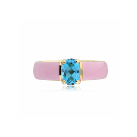 кольцо из желтого золота с топазом candy