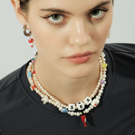 жемчужное колье с подвесками