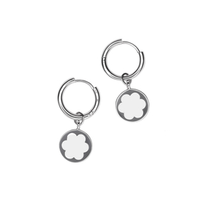 серьги-конго "незабудка белая"