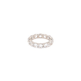 кольцо-дорожка из хрусталя круглой огранки