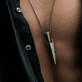 подвеска большая стрела с серебряным покрытием