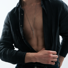 подвеска круглая игла с серебряным покрытием