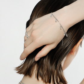 кольцо-дорожка из хрусталя круглой огранки