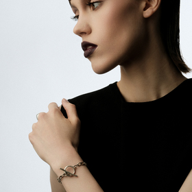 браслет из серебра chain toggle bracelet