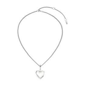 lonely heart clear-silver. серебристая цепочка с прозрачным сердцем