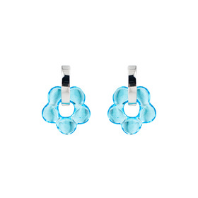 bloom freedom sky blue. серебристые серьги с голубыми цветочками