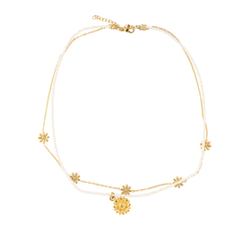 чокер "любит не любит" из жемчуга майорика и металла