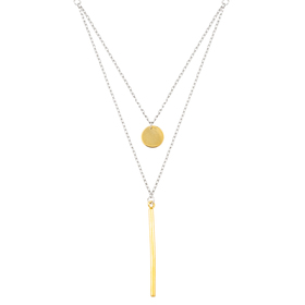 двойное колье из серебра