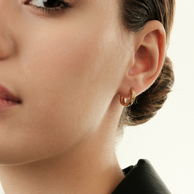 позолоченные серьги-кольца из серебра