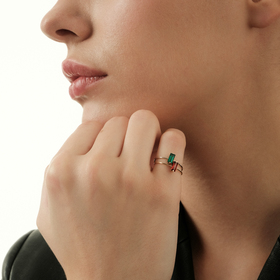 кольцо из золота my color с изумрудом