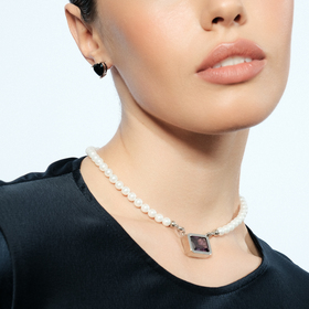 кулон с фиолетовым цирконом