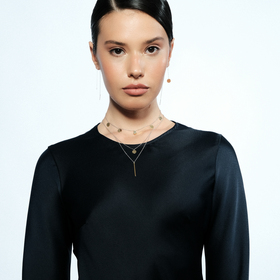 двойное колье из серебра