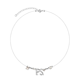 чокер с фирменным логотипом и кристаллами p.s. mini rhodium necklace