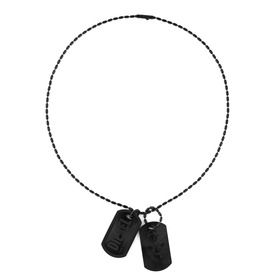 двойная черная подвеска жетон на черной цепи