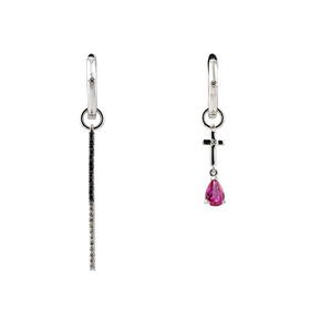 серьги из белого золота с рубином и бриллиантамиnightshade