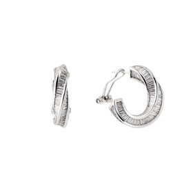 серьги-кольца с фианитами crush