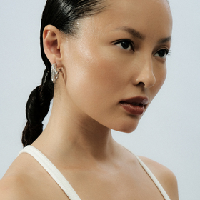 серьги-кольца с фианитами crush