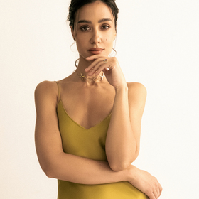 подвижный чокер марокко из серебра с позолотой и эмалью