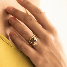 серебряное кольцо марокко с розовой эмалью и позолотой