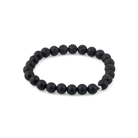 браслет из агата и вулканического камня ø8мм