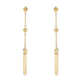 серебряные позолоченные длинные серьги марокко