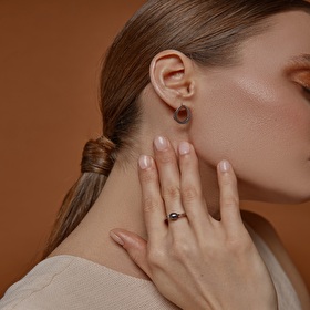 малые серьги из серебра «авокадо»