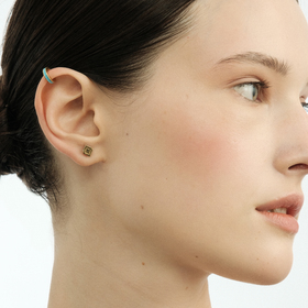 серебряные позолоченные пусеты марокко с бирюзовой эмалью