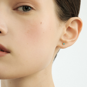 серебряная позолоченная моносерьга марокко с бирюзовой эмалью