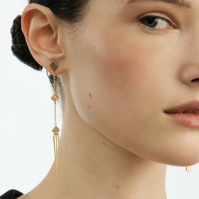 серебряные асимметричные позолоченные серьги марокко