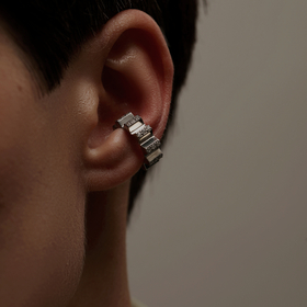 кафф из серебра шестеренки с цирконитами