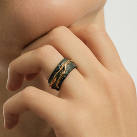 кольцо kintsugi из серебра