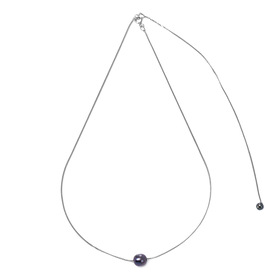 колье из серебра с черным жемчугом