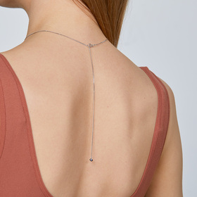 колье из серебра с черным жемчугом