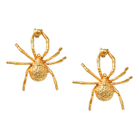 позолоченные серьги-пауки
