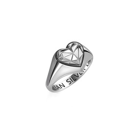 кольцо червовый валет из серебра с белым родием