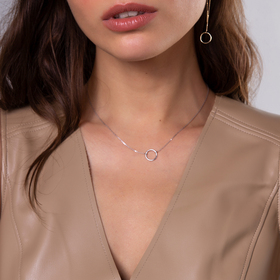 колье с кругом из серебра