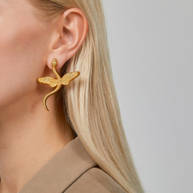 позолоченные серьги-змеи куэлебре