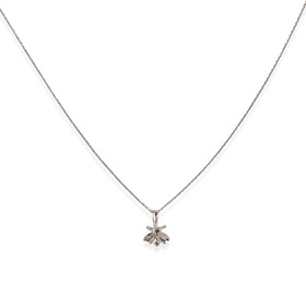 маленькая подвеска-муха с раухтопазом на цепочке из серебра